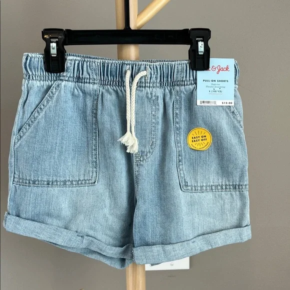 ⭐️⭐️ PICK 5 / $20 NWT Cat & Jack Light Blue Denim Shorts with Drawstring 10/12 - Picture 1 of 6